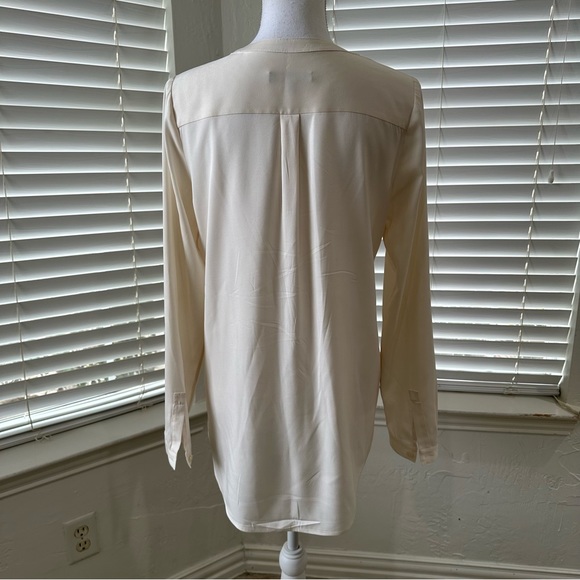 CLASSIQUES ENTIER Ivory Silk Long Sleeve Blouse Popover Tunic Top Cream … - Picture 5 of 13
